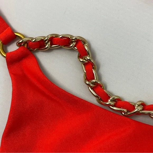 Agent Provocateur Harper Coral Chain Bikini Top AP2 Small NWT $200 - Picture 10 of 11